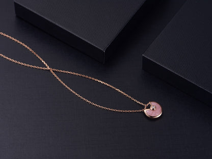 [Vintora]AMULETTE ROSE GOLD PINK MOP NECKLACE