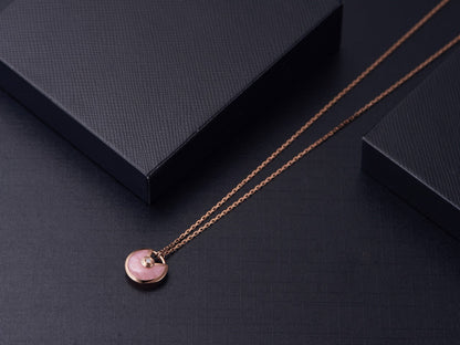 [Vintora]AMULETTE ROSE GOLD PINK MOP NECKLACE