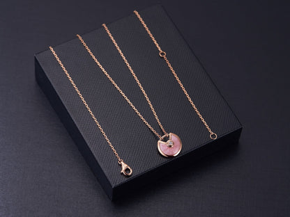 [Vintora]AMULETTE ROSE GOLD PINK MOP NECKLACE