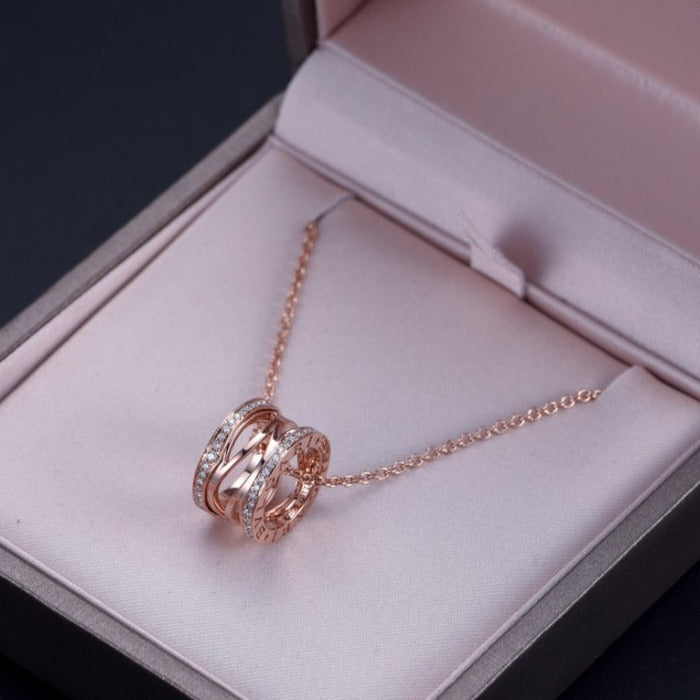 [Vintora]ZERO 1 PINK GOLD DIAMOND OPEN NECKLACE