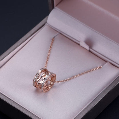 [Vintora]ZERO 1 PINK GOLD DIAMOND OPEN NECKLACE