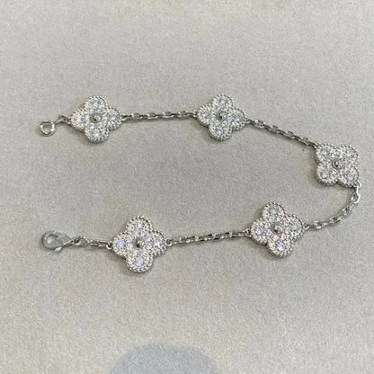 [?Vintora] CLOVER 5 MOTIF FULL DIAMOND BRACELET COLLECTION