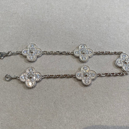 [?Vintora] CLOVER 5 MOTIF FULL DIAMOND BRACELET COLLECTION