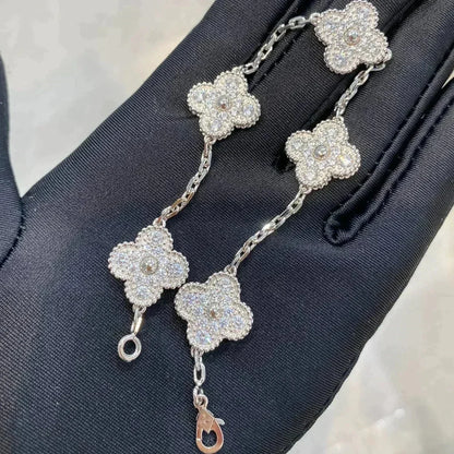 [?Vintora] CLOVER 5 MOTIF FULL DIAMOND BRACELET COLLECTION