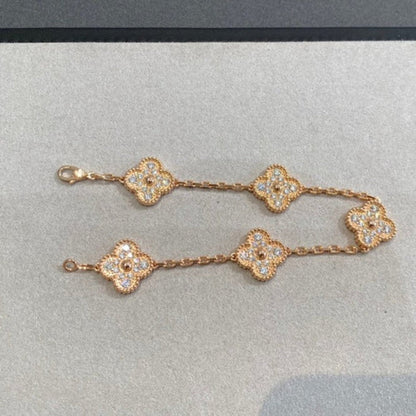[?Vintora] CLOVER 5 MOTIF FULL DIAMOND BRACELET COLLECTION