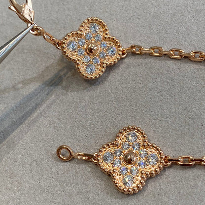 [?Vintora] CLOVER 5 MOTIF FULL DIAMOND BRACELET COLLECTION