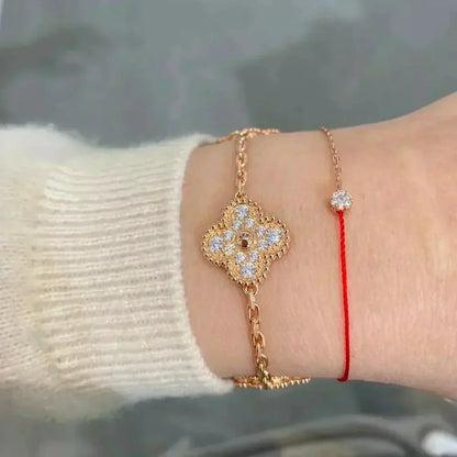 [?Vintora] CLOVER 5 MOTIF FULL DIAMOND BRACELET COLLECTION