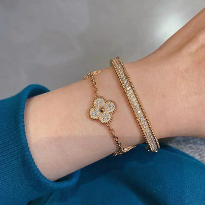[?Vintora] CLOVER 5 MOTIF FULL DIAMOND BRACELET COLLECTION