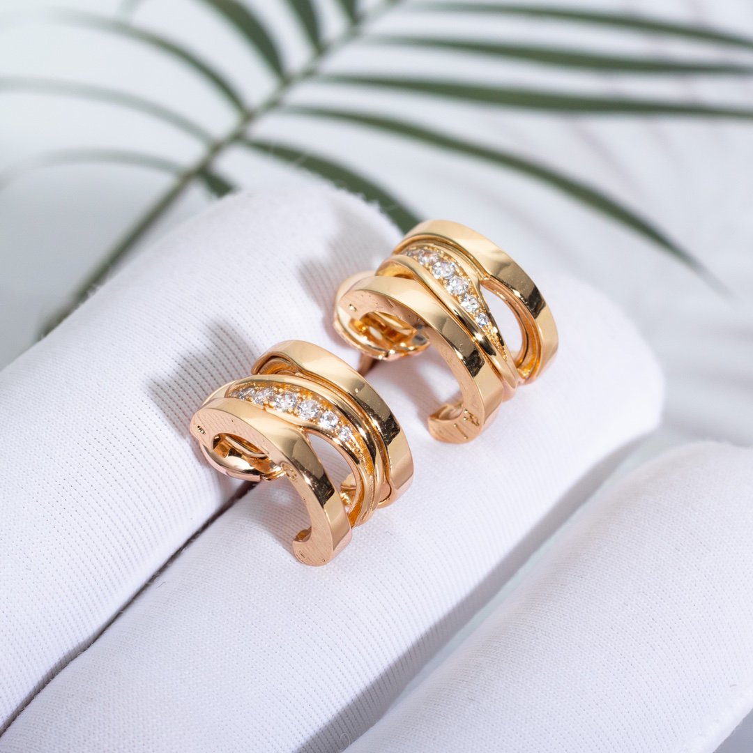 [Vintora]ZERO 1 PINK GOLD DIAMONDS EARRINGS