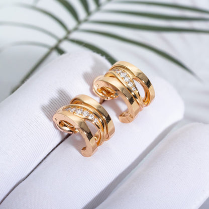 [Vintora]ZERO 1 PINK GOLD DIAMONDS EARRINGS