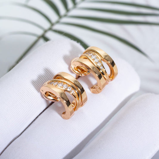 [Vintora]ZERO 1 PINK GOLD DIAMONDS EARRINGS