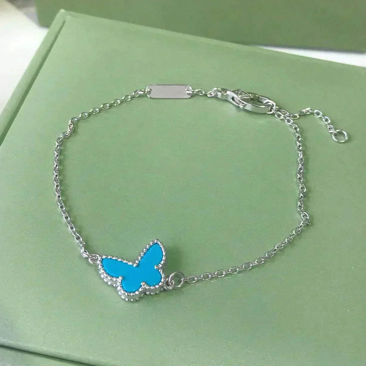[Vintora]BRACELET PAPILLON TURQUOISE PAPILLON ARGENT