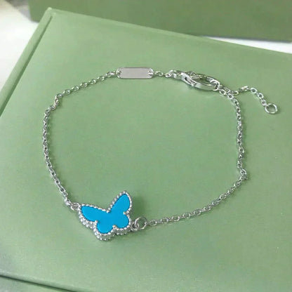 [Vintora]BRACELET PAPILLON TURQUOISE PAPILLON ARGENT