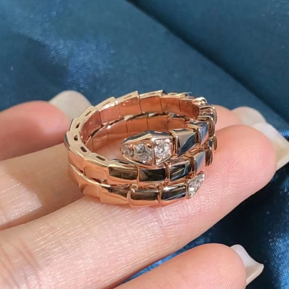 [Vintora]SERPENTS DOUBLE ROW DIAMOND RING