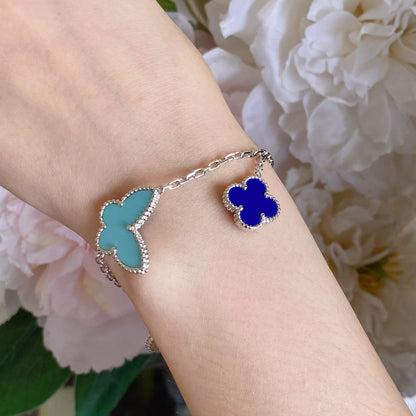 [Vintora]BRACELET ARGENT PRINTEMPS CHANCEUX 4 MOTIFS