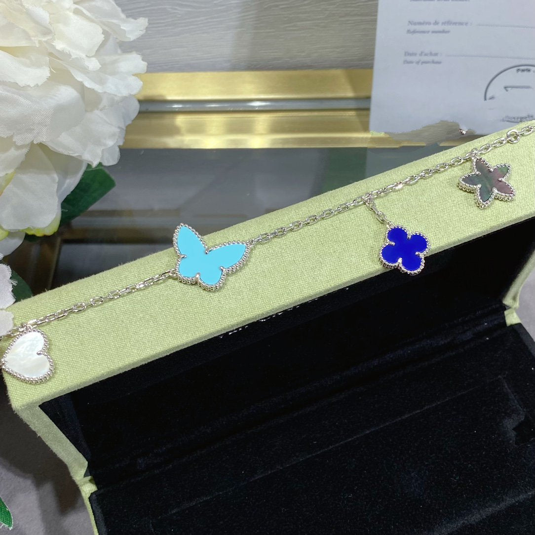 [Vintora]BRACELET ARGENT PRINTEMPS CHANCEUX 4 MOTIFS