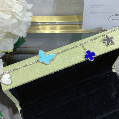 [Vintora]BRACELET ARGENT PRINTEMPS CHANCEUX 4 MOTIFS