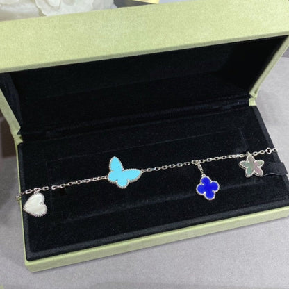 [Vintora]BRACELET ARGENT PRINTEMPS CHANCEUX 4 MOTIFS