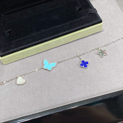 [Vintora]BRACELET ARGENT PRINTEMPS CHANCEUX 4 MOTIFS