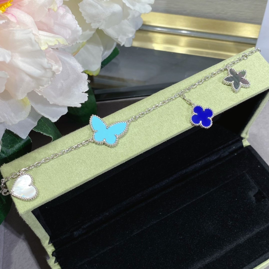 [Vintora]BRACELET ARGENT PRINTEMPS CHANCEUX 4 MOTIFS