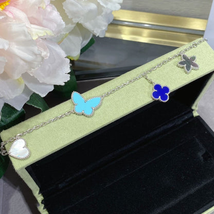 [Vintora]BRACELET ARGENT PRINTEMPS CHANCEUX 4 MOTIFS