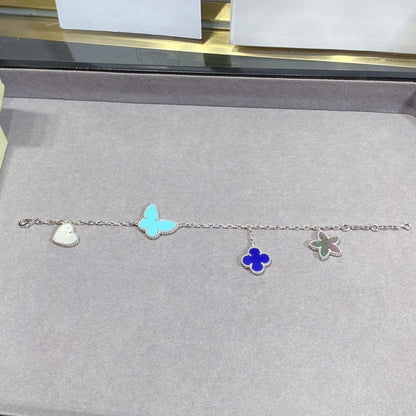 [Vintora]BRACELET ARGENT PRINTEMPS CHANCEUX 4 MOTIFS