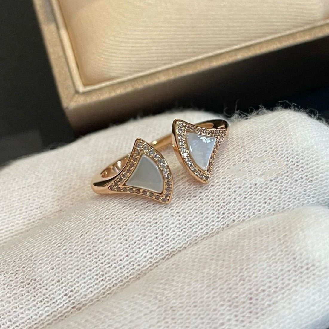 [Vintora]DREAM MOP DIAMOND OPEN RING