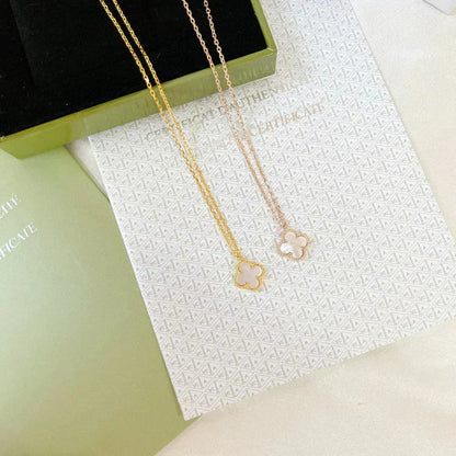 [Vintora]COLLIER TRÈFLE MINI 9.5MM NACRE BLANCHE