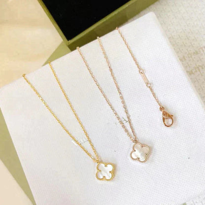[Vintora]COLLIER TRÈFLE MINI 9.5MM NACRE BLANCHE
