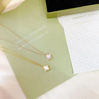 [Vintora]COLLIER TRÈFLE MINI 9.5MM NACRE BLANCHE