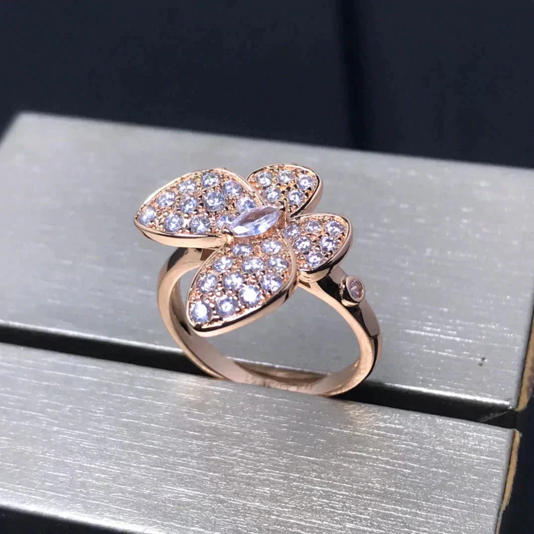 [Vintora]BUTTERFLY PINK GOLD DIAMOND RING