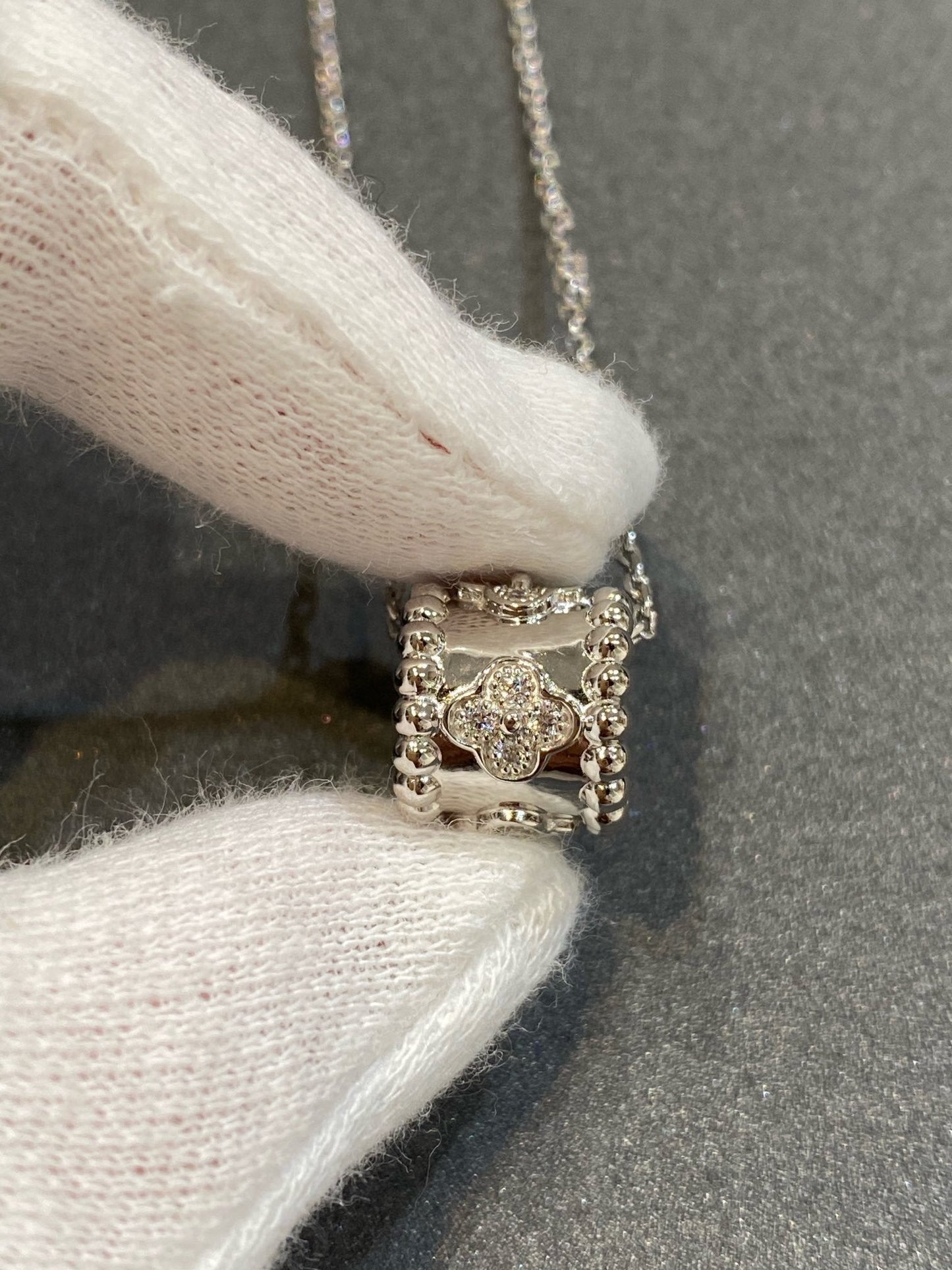 [Vintora]COLLIER DIAMANT EN ARGENT PENDENTIF PERLE