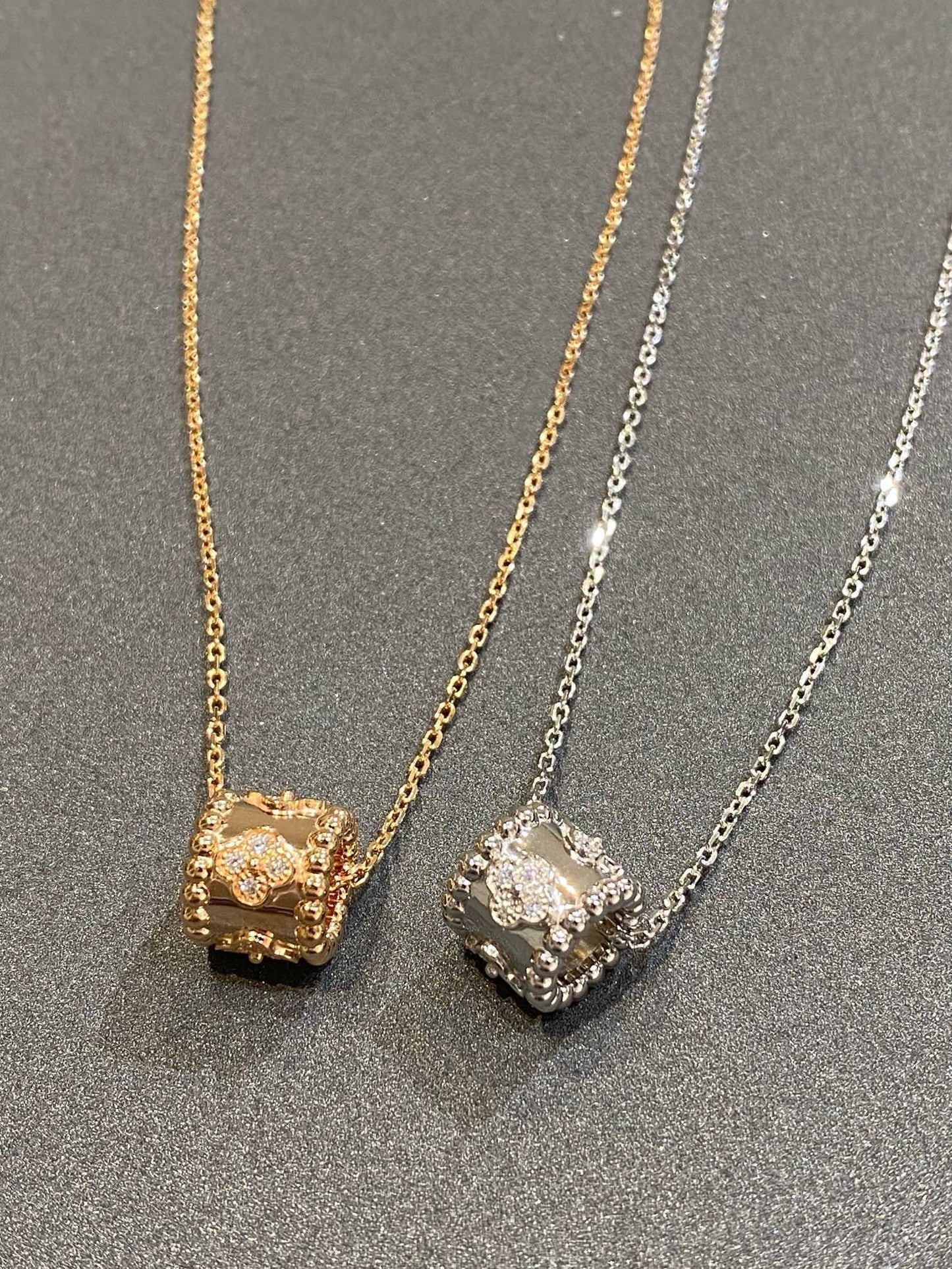 [Vintora]COLLIER DIAMANT EN ARGENT PENDENTIF PERLE