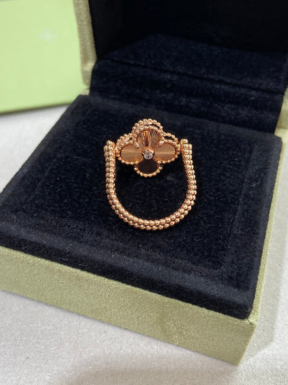 [Vintora]CLOVER RIVERSIBLE ROSE GOLD RING
