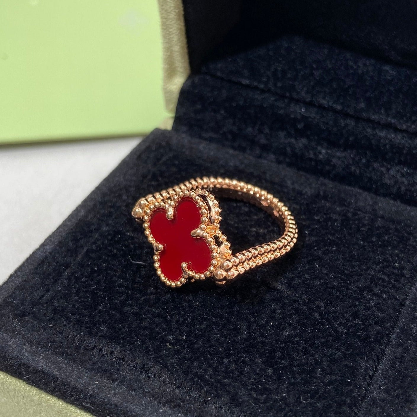 [Vintora]CLOVER RIVERSIBLE ROSE GOLD RING