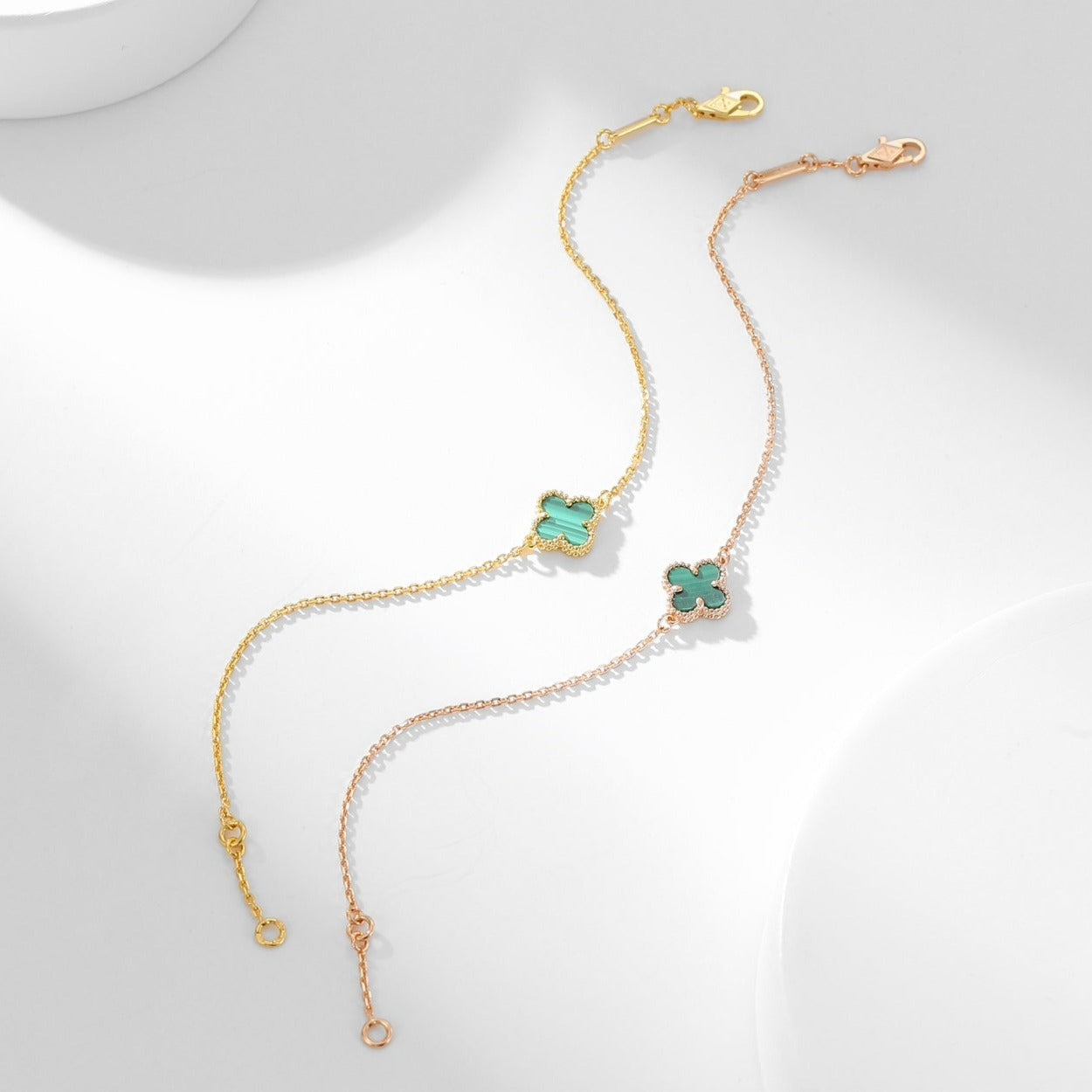 [Vintora]BRACELET CLOVER MALACHITE 1 MOTIF