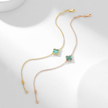 [Vintora]BRACELET CLOVER MALACHITE 1 MOTIF