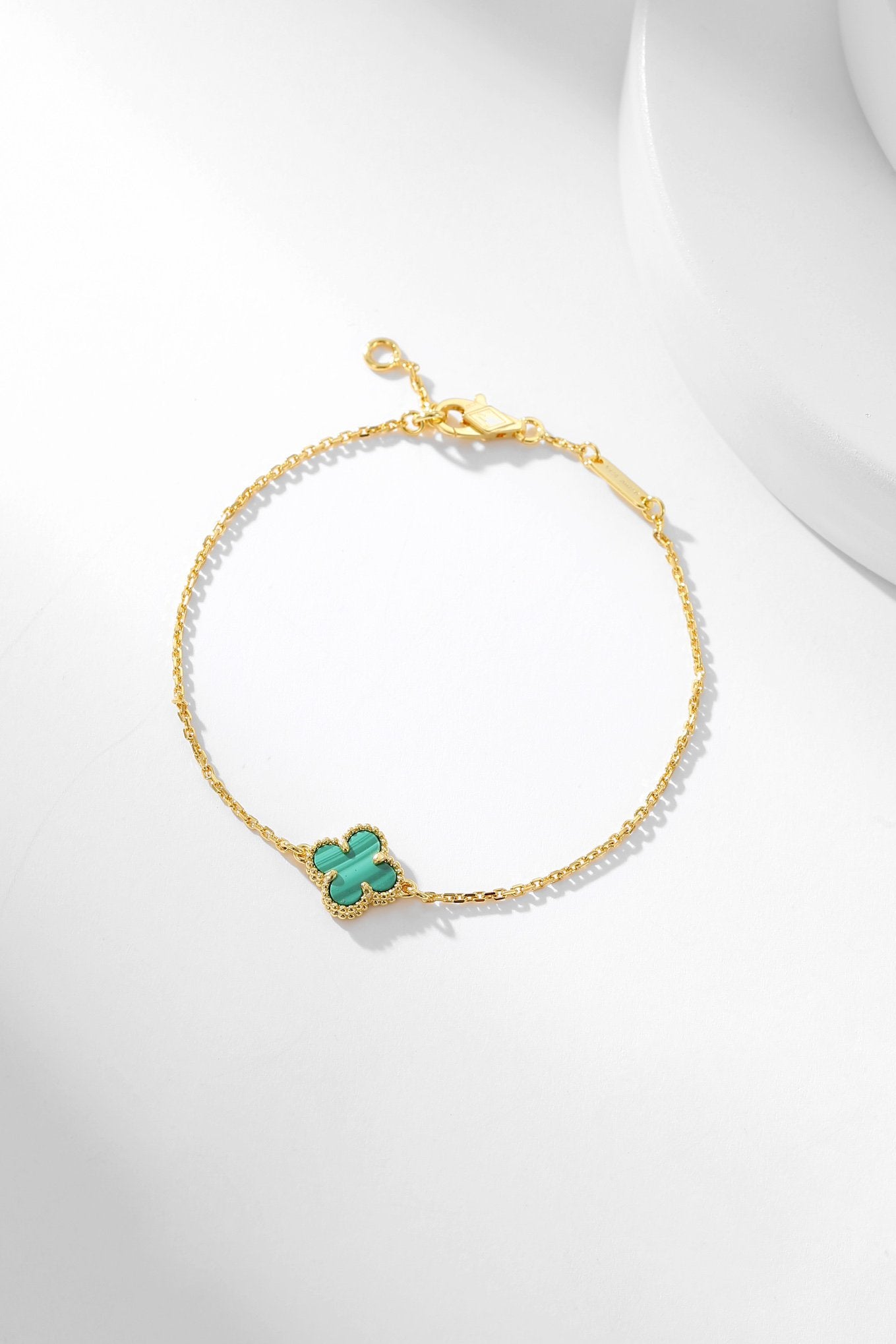 [Vintora]BRACELET CLOVER MALACHITE 1 MOTIF