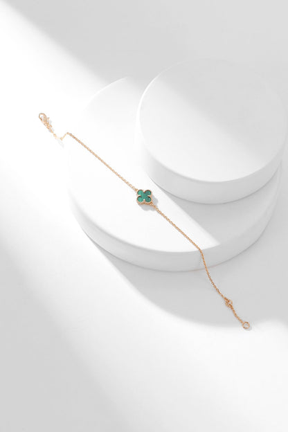[Vintora]BRACELET CLOVER MALACHITE 1 MOTIF