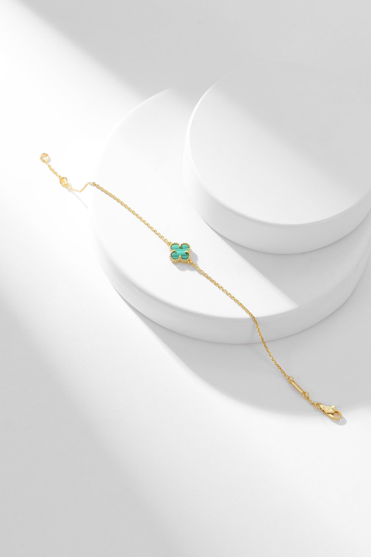 [Vintora]BRACELET CLOVER MALACHITE 1 MOTIF