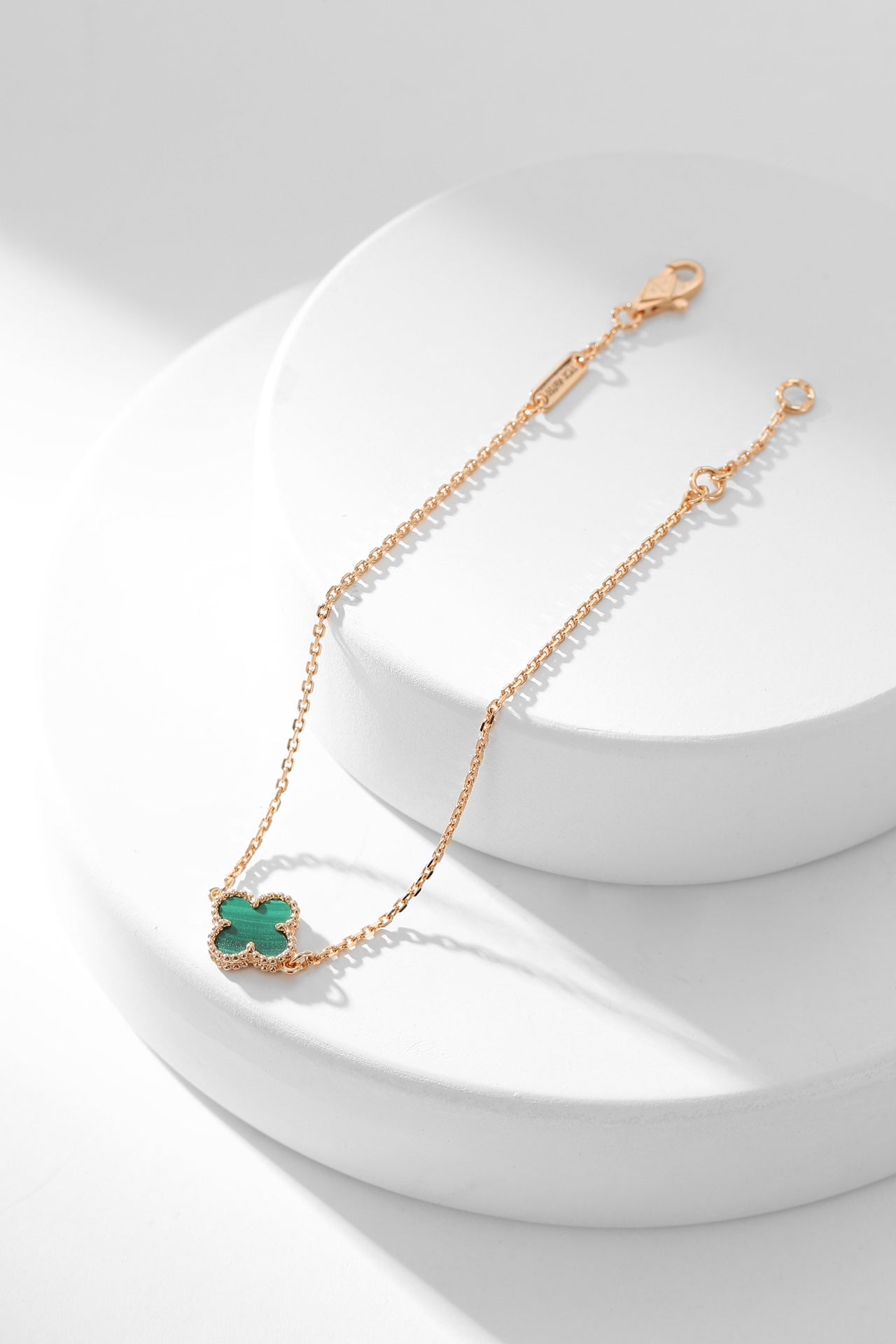 [Vintora]BRACELET CLOVER MALACHITE 1 MOTIF