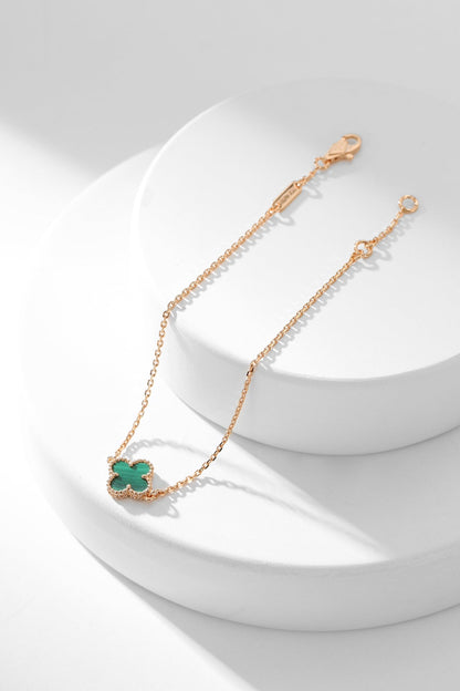 [Vintora]BRACELET CLOVER MALACHITE 1 MOTIF