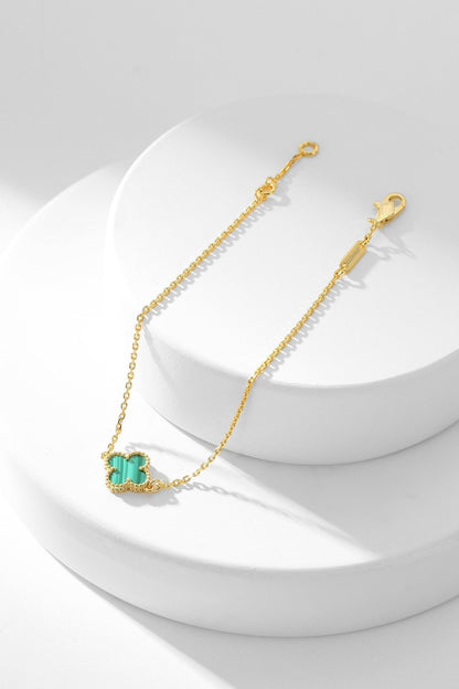 [Vintora]BRACELET CLOVER MALACHITE 1 MOTIF