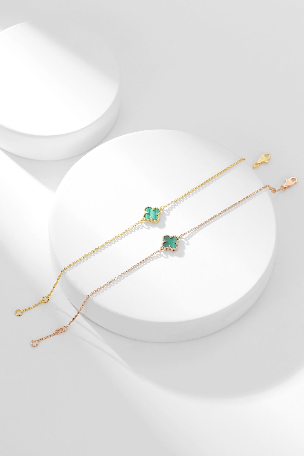 [Vintora]BRACELET CLOVER MALACHITE 1 MOTIF
