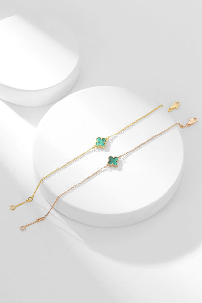 [Vintora]BRACELET CLOVER MALACHITE 1 MOTIF