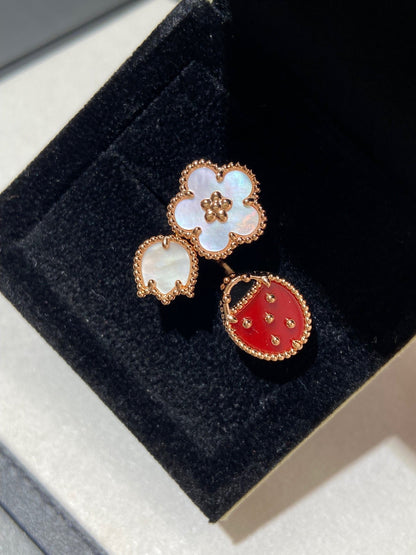 [Vintora]LUCKY 3 MOTIF ROSE GOLD RING