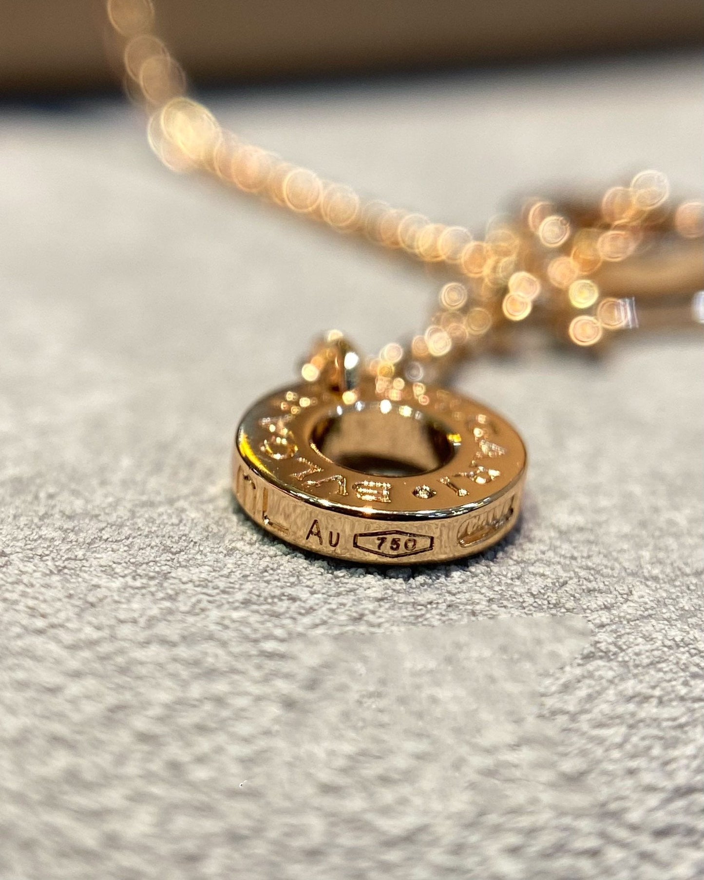 [Vintora]DREAM MOP DIAMOND PAVED PINK GOLD NECKLACE