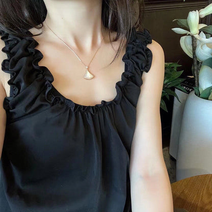 [Vintora]DREAM MOP DIAMOND PAVED PINK GOLD NECKLACE