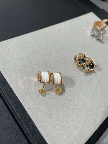 [Vintora]ZERO 1 PINK GOLD CERAMIC EARRINGS