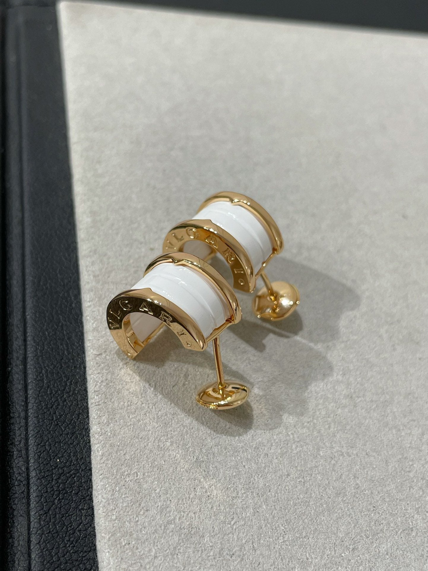 [Vintora]ZERO 1 PINK GOLD CERAMIC EARRINGS